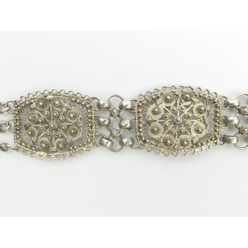 200A - Antique Russian silver filigree work belt, 133 grams. 62 x 4 cm. UK Postage £12.