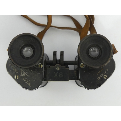 262 - A pair of leather cased binoculars C.P Gore Berlin. 11.2 cm. UK Postage £12.