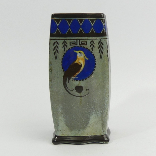 306 - Royal Doulton Titanian D4282 art pottery vase. 11.5 cm. UK Postage £12.