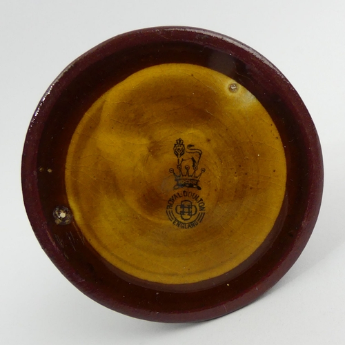 307 - Royal Doulton silver rimmed Kings ware pottery match holder, Sheffield 1908. 7.3 x 8.2 cm. UK Postag... 