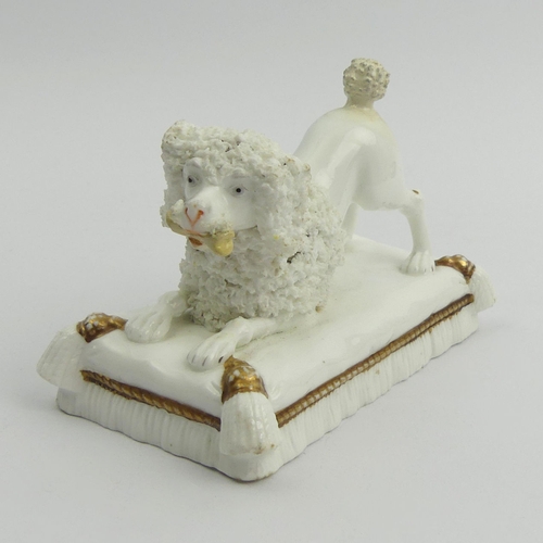 330 - 19th century faience pottery hinged trinket box and an English porcelain spaniel figure circa 1840. ... 