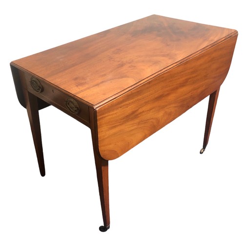 387 - A Victorian mahogany pembroke table with a single drawer. Postage not available.