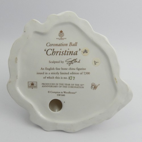 345 - Royal Worcester limited edition figurine Christina, 25 cm. UK Postage £16.