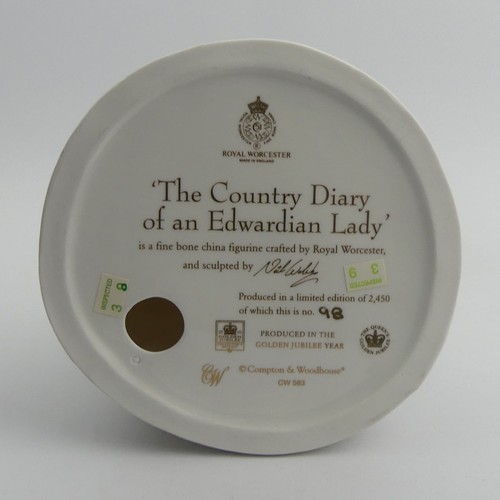 348 - Royal Worcester limited edition The Country Diary of an Edwardian Lady, 23 cm. UK Postage £15.