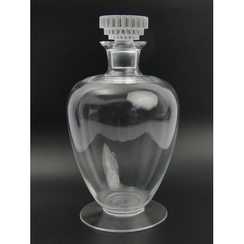 333 - R Lalique Art Deco glass decanter and stopper, 1930's. 22 cm. UK Postage £14.