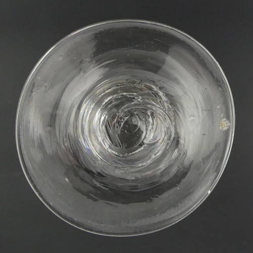 334 - Large Victorian engraved English hand blown glass goblet. 15.8 x 11 cm. UK Postage £12.