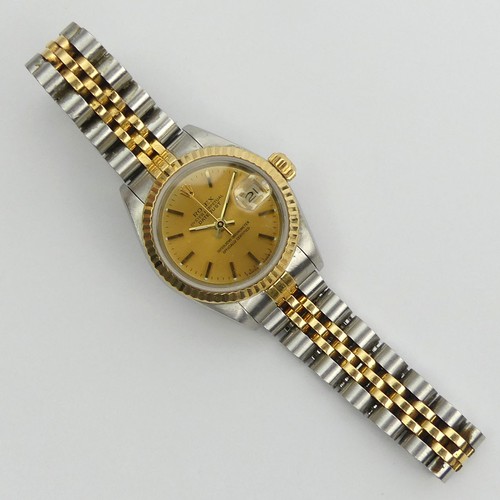 179A - Ladies bi-metal Rolex date adjust oyster watch with . Dates from circa 1990's. 26 mm wide. UK Postag... 