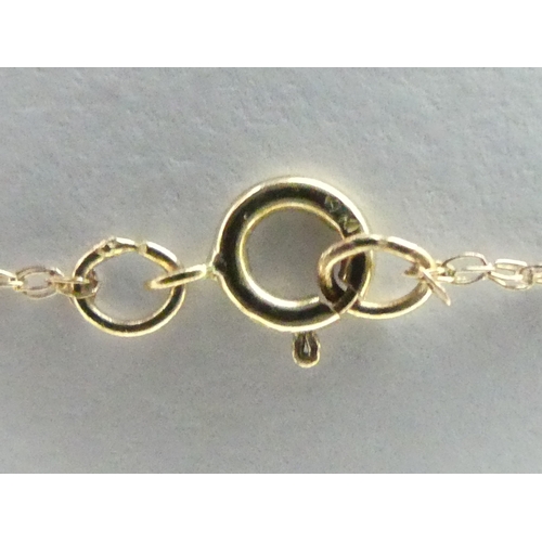 33 - 9ct gold neon apatite cluster pendant and chain, 2.2 grams, 
chain 45cm long, pendant 27mm long.  UK... 