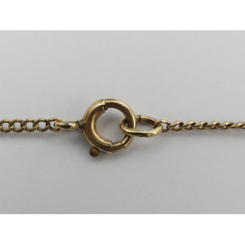 35 - 9ct gold, turquoise and seed pearl pendant and chain, 
4.3 grams, chain 51cm pendant 49mm.  UK Posta... 