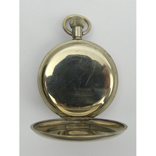 81 - G.P.O No 2 Nickel cased pocket stop watch. 69 x 48mm,  UK Postage £12. Condition Report: In working ... 