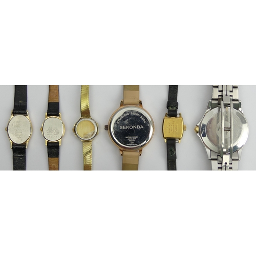 85 - Raymond Weil stainless steel Tango collection watch, a Ladies Sekonda quartz watch and four other wa... 