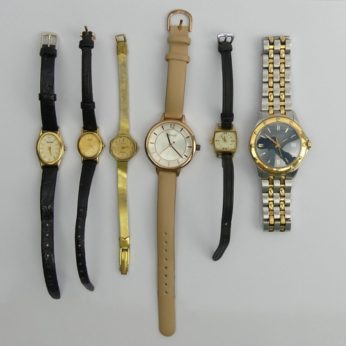 85 - Raymond Weil stainless steel Tango collection watch, a Ladies Sekonda quartz watch and four other wa... 