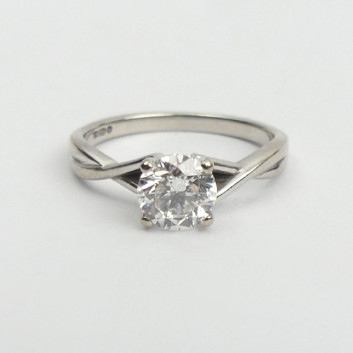 10 - 18ct white gold .8ct diamond solitaire S1-2 
G colour with Lab report, 2.6 grams, 5.7mm, Size J. UK ... 