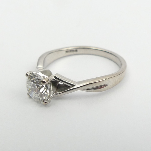 10 - 18ct white gold .8ct diamond solitaire S1-2 
G colour with Lab report, 2.6 grams, 5.7mm, Size J. UK ... 