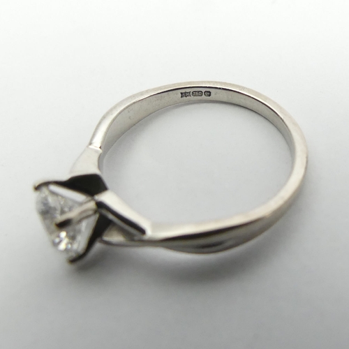 10 - 18ct white gold .8ct diamond solitaire S1-2 
G colour with Lab report, 2.6 grams, 5.7mm, Size J. UK ... 