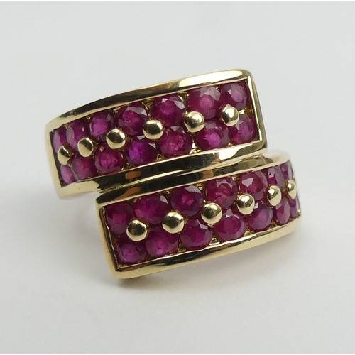 16 - 9ct gold ruby set ring, 5.6 grams, 14.7mm, 
Size N1/2. UK Postage £12