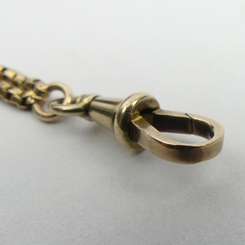 20A - Victorian 15ct gold (tested) box link long guard chain, 20.7 grams, 143cm long, 1.8mm wide. UK Posta... 