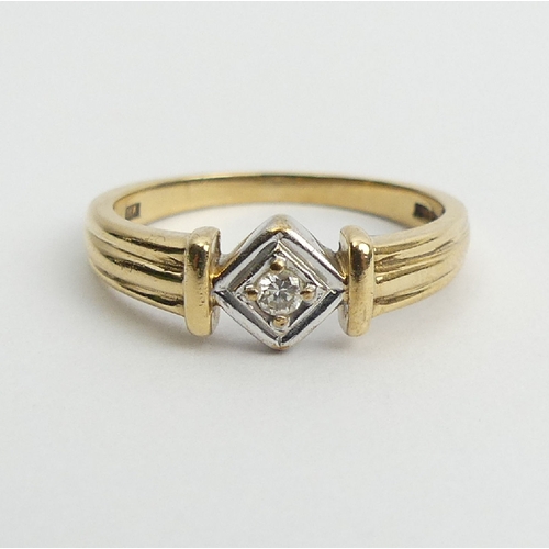 67 - 9ct gold diamond single stone ring, 2.3 grams, 6.2mm, Size M. UK Postage £12.