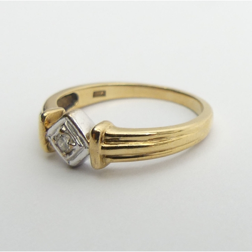 67 - 9ct gold diamond single stone ring, 2.3 grams, 6.2mm, Size M. UK Postage £12.