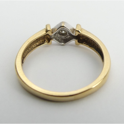 67 - 9ct gold diamond single stone ring, 2.3 grams, 6.2mm, Size M. UK Postage £12.