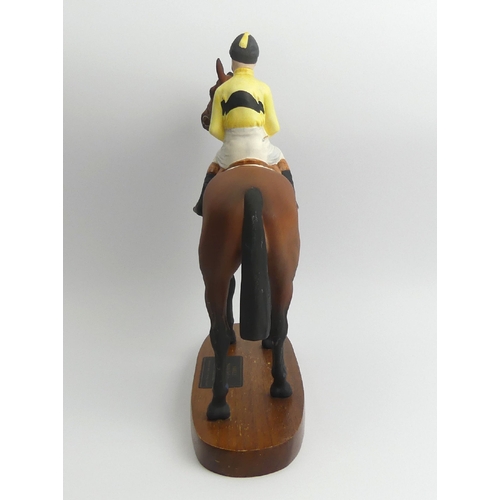 215 - Beswick pottery Connoisseur Racehorse with Pat Taaffe up, 30.5cm. UK Postage £16.