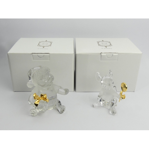 231 - Lennox lead crystal Disney figure of Winnie the Pooh, Roo and Winnie the Pooh dressed as Santa. Roo ... 