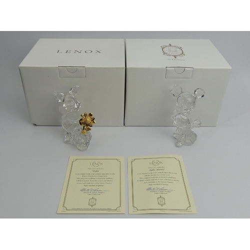 232 - Lennox Disney lead crystal Piglet figure and Hello Minnie. Minnie 12cm. UK Postage £16