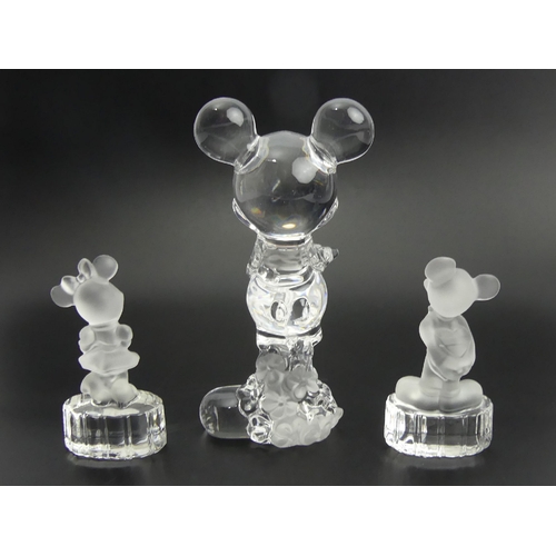 234 - Lennox Disney Mickey Mouse lead crystal figure and Goebel Minnie & Mickey Mouse figures, Mickey 12m.... 