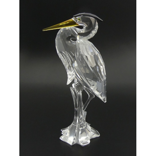 252 - Swarovski crystal Heron-Feathered beauties 221627 in original box, 15cm. UK Postage £12.