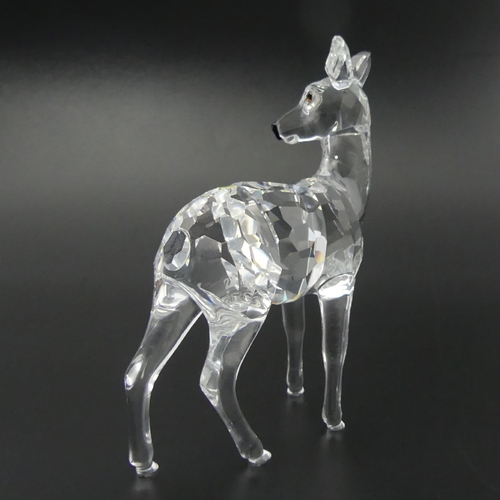 254 - Swarovski crystal large Doe, Rare Encounters, in original box, 9cm high. UK Postage £12.