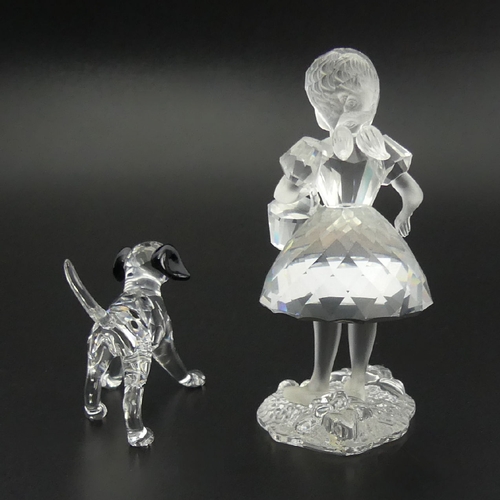 271 - Swarovski crystal Dalmatian Puppy and Red Riding Hood with Her Basket, both in their original boxes,... 