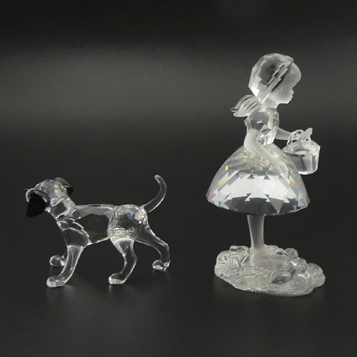 271 - Swarovski crystal Dalmatian Puppy and Red Riding Hood with Her Basket, both in their original boxes,... 