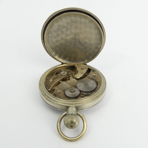 81 - G.P.O No 2 Nickel cased pocket stop watch. 69 x 48mm,  UK Postage £12. Condition Report: In working ... 