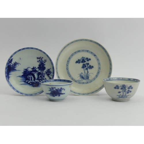 190A - Two Nanking cargo Chinese blue & white porcelain tea bowls and saucers with accompanying book. UK Po... 