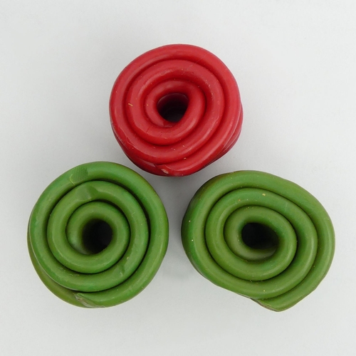 110A - Three wax coils for wax jacks, 45mm high. UK Postage £12.