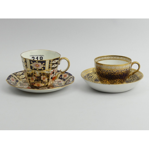 200A - Early 19th Century Spode porcelain cabinet cup and saucer and a Royal Crown Derby 2451 Imari cup and... 