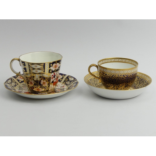 200A - Early 19th Century Spode porcelain cabinet cup and saucer and a Royal Crown Derby 2451 Imari cup and... 