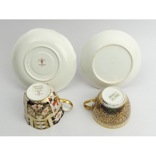 200A - Early 19th Century Spode porcelain cabinet cup and saucer and a Royal Crown Derby 2451 Imari cup and... 