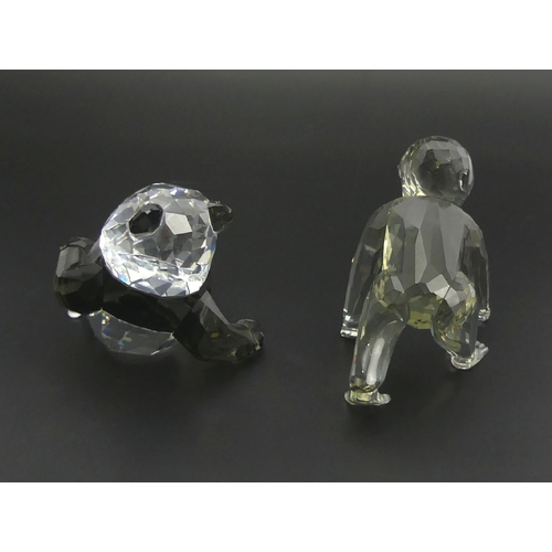 276 - Swarovski SCS Panda Baby figure with box and certificate and a Gorilla Cub figure, Panda Baby 5.5cm.... 