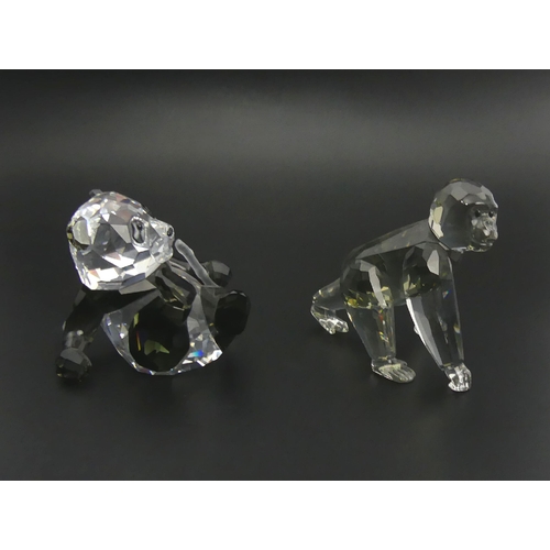 276 - Swarovski SCS Panda Baby figure with box and certificate and a Gorilla Cub figure, Panda Baby 5.5cm.... 