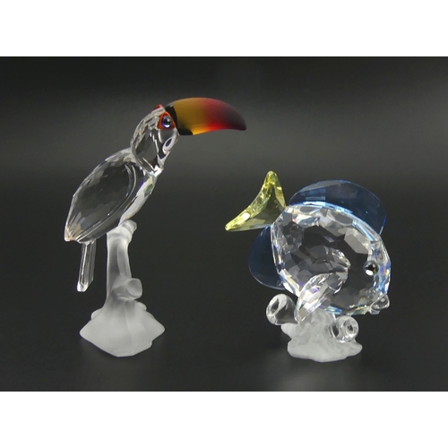 281 - Swarovski crystal Toucan and a SCS Wonders of the Sea Fish, both with original boxes, 8cm. UK Postag... 