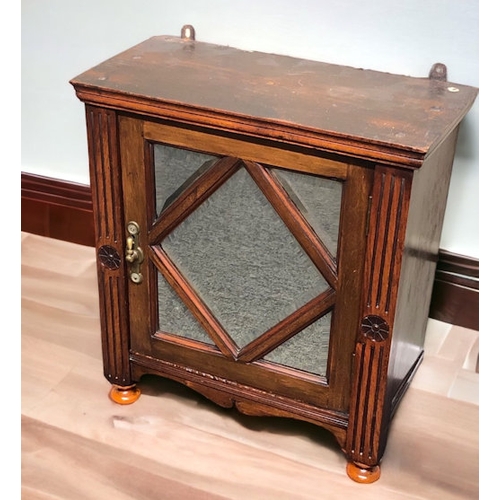 336 - Victorian Walnut mirrored hanging cupboard, 48cm x 23cm 53cm. Collection only.