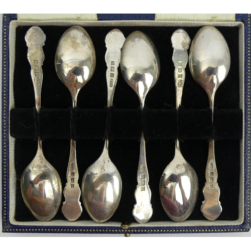 118 - James Dixon & Sons cased set of six silver teaspoons and a set of six silver coffee spoons, 114 gram... 