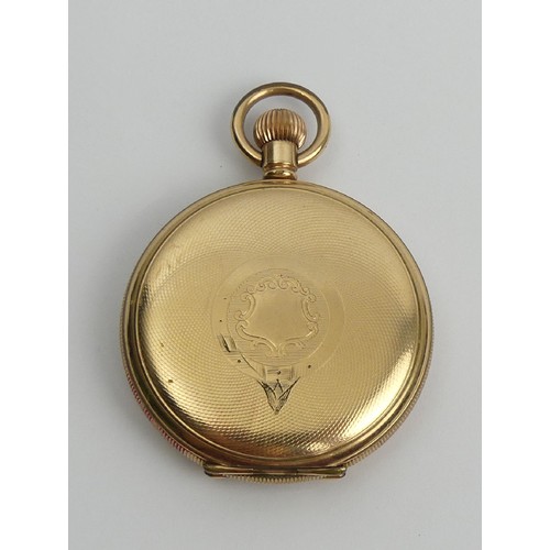 78 - Waltham gold plated full hunter pocket watch, 63 x 46mm. UK Postage £12.