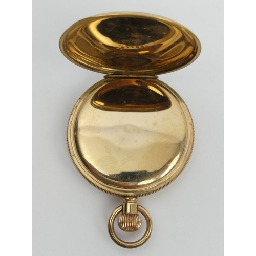 78 - Waltham gold plated full hunter pocket watch, 63 x 46mm. UK Postage £12.