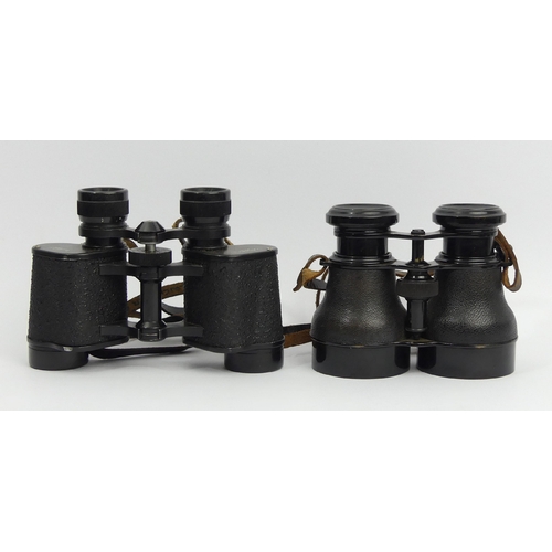 144 - Two pairs of binoculars, one pair by Wray of London, the other in a black leather case. UK Postage £... 