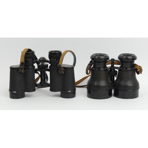 144 - Two pairs of binoculars, one pair by Wray of London, the other in a black leather case. UK Postage £... 