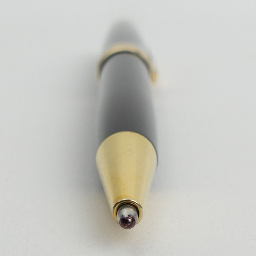 150 - Mont Blanc Meisterstuck ball point pen in black and gold, 13.5cm, UK Postage £12.