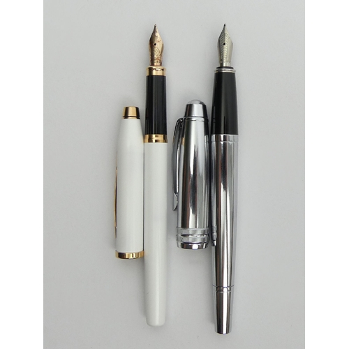 152 - A Cross ballpoint and ink pen, four pen set in a faux crocodile case, 13.5cm. UK Postage £12.