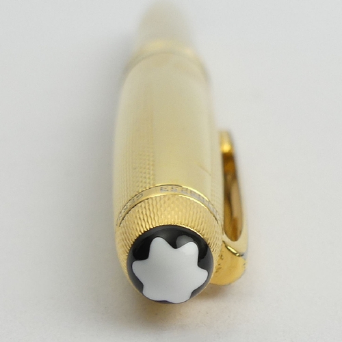 154 - Mont Blanc gold plated Meisterstuck ballpoint pen, 13.2cm. UK Postage £12.